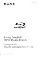 Sony BDV-T57 - Owners Manual 